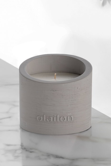 Aberto Design Slope Vela Perfumada Hormigón Gris Aroma Cacao Crema 8.5cm x 8cm